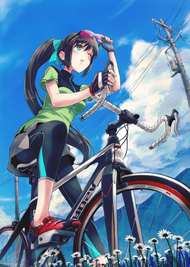 A区动漫图站-骑自行车的动漫女孩图片 (4)